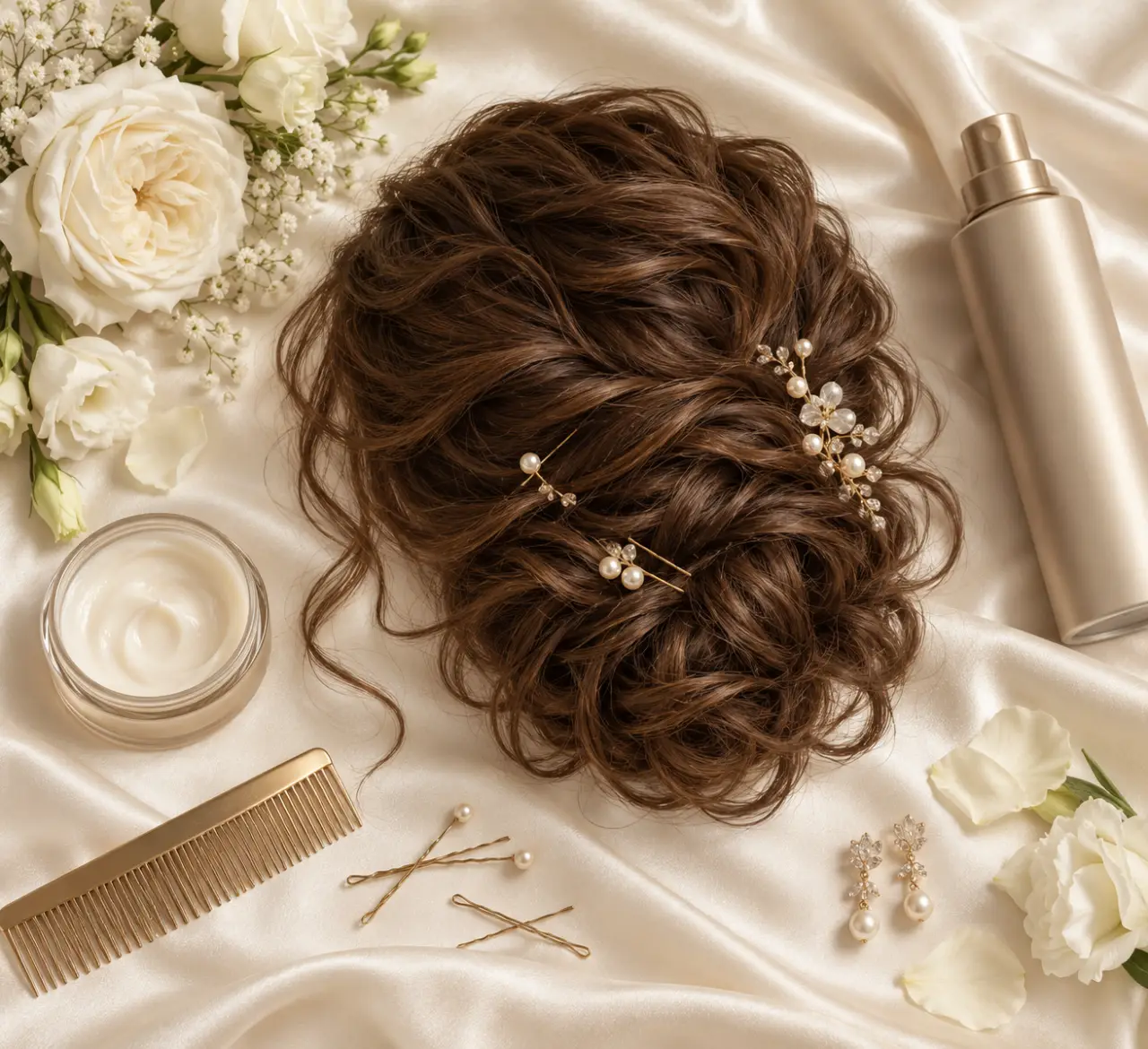 Chignon bouclé pour mariage : du volume sans sacrifier la tenue