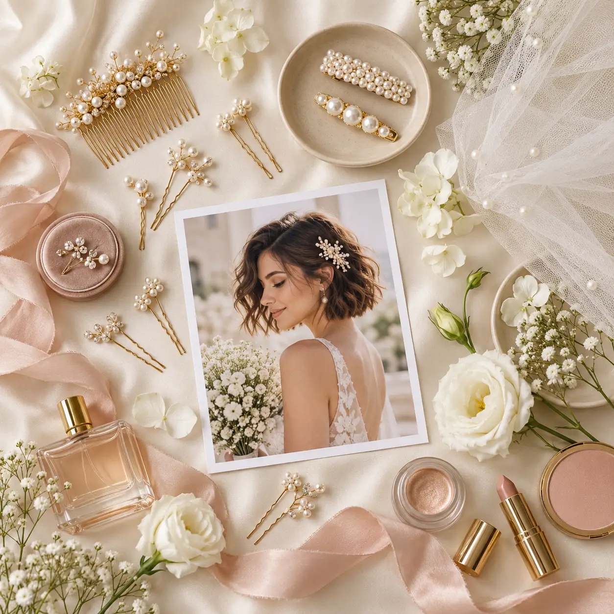 Coiffure mariage carré court : pourquoi inutile de rallonger vos cheveux pour le jour J