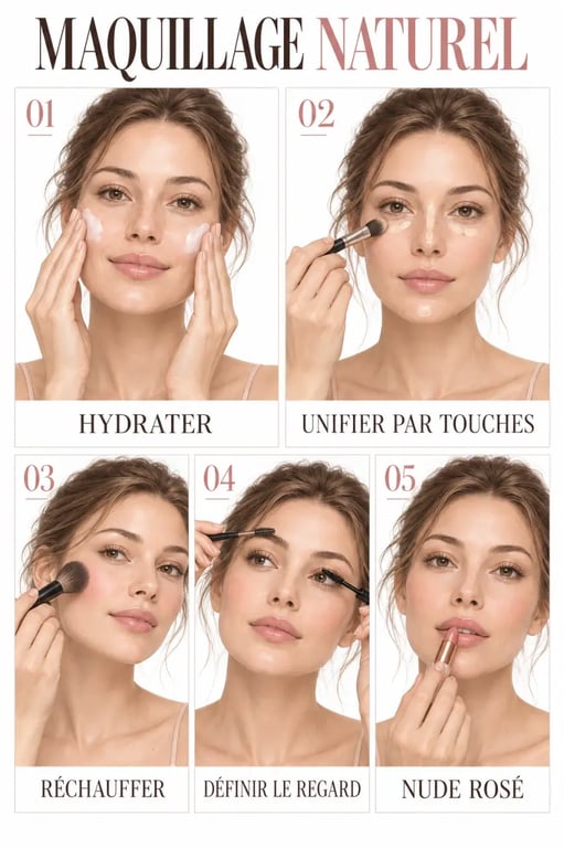 Étapes pour savoir comment faire un maquillage naturel lumineux sans effet masque