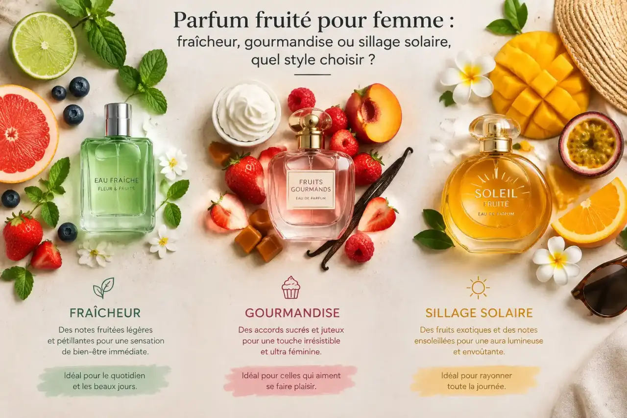 Parfum fruité pour femme : fraîcheur, gourmandise ou sillage solaire, quel style choisir ?