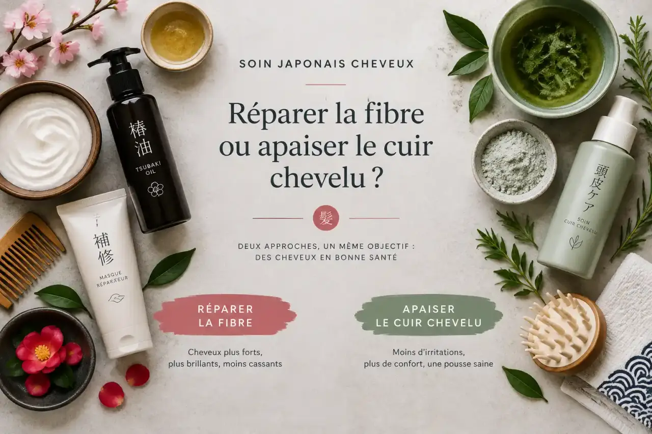Soin japonais cheveux : réparer la fibre ou apaiser le cuir chevelu ?