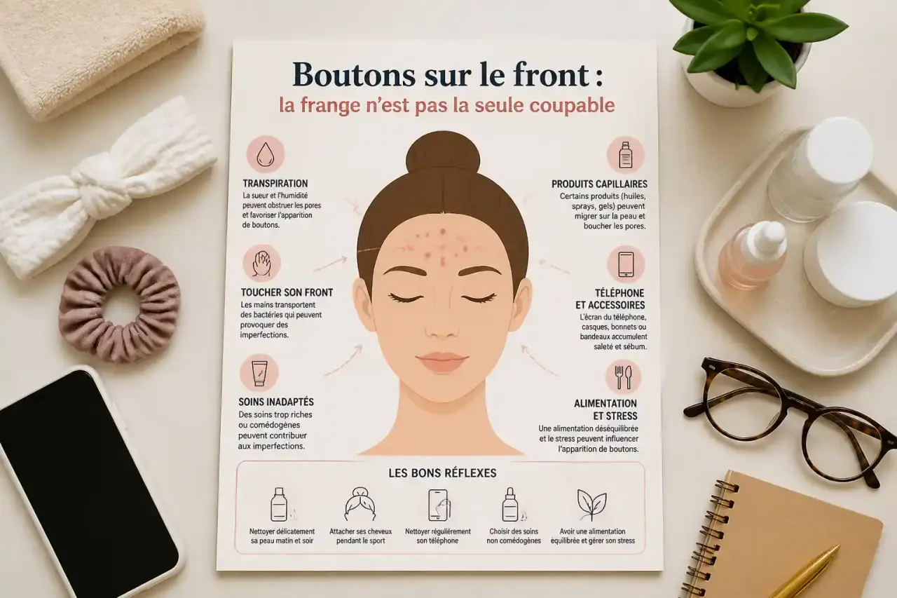 Boutons sur le front : la frange n'est pas la seule coupable